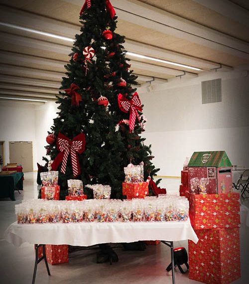 l'arbre de noel de l'association Nîmes Olympique